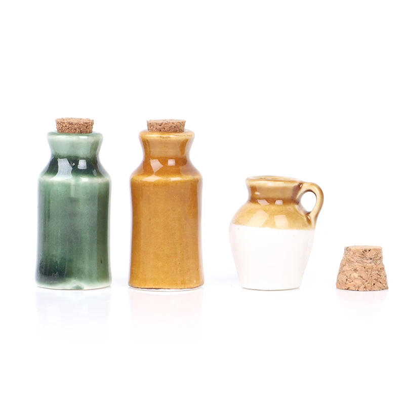 

1pcs Dollhouse Miniature Porcelain Pots Seasoning Jar Kitchen Toy Home Decor For Dollhouse Decoration