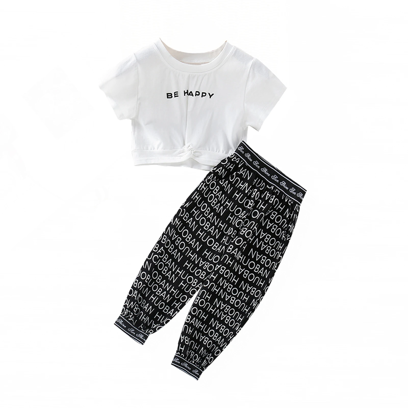 Новое поступление 2021 Модный комплект из двух предметов для девочек детские топы