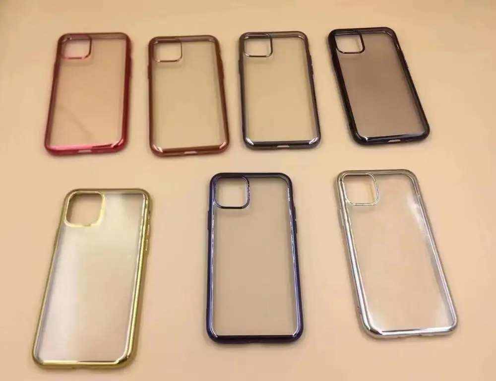 Мягкий ТПУ для Iphone 11 Pro XR XS MX X 9 8 7 6 Plus Galaxy Note 10 S9 S10 5G S10e Bling хромированный