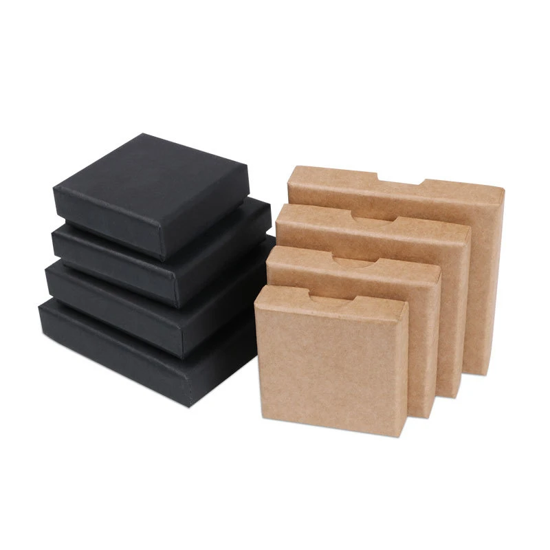 5 шт./лот разные размеры простая крафт коробка коричневый черный цвет аксессуары