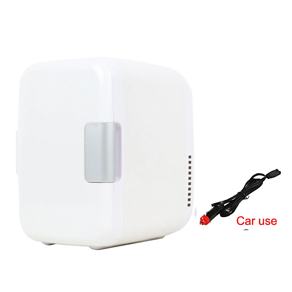 white car Домашний холодильник 4L 220 V/12 V электрический домашний холодильник двойной охладитель для пива - Цвет: white car