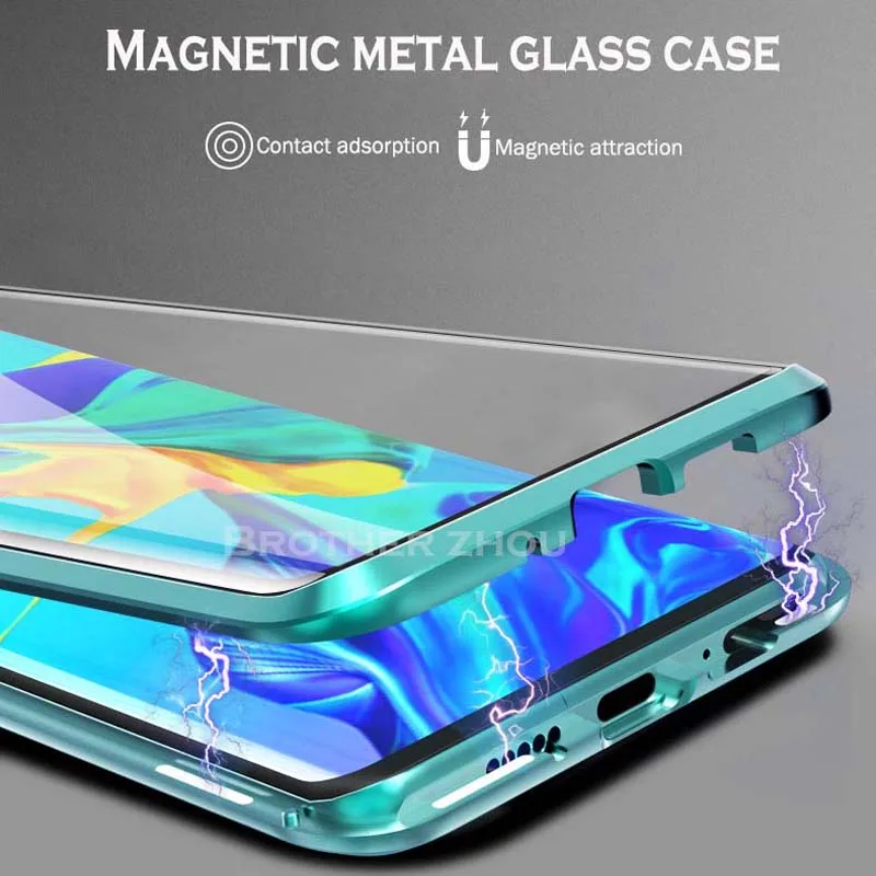 Двусторонний чехол с магнитной адсорбцией на 360 градусов для huawei Honor 20 P30 P20 Lite Pro 10