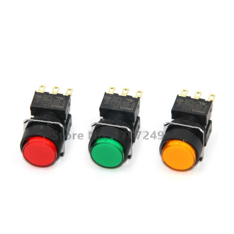 

100% new original Omron round button switch A16-1 with light 24V and without lock automatic reset A16L-TGM-24D-1