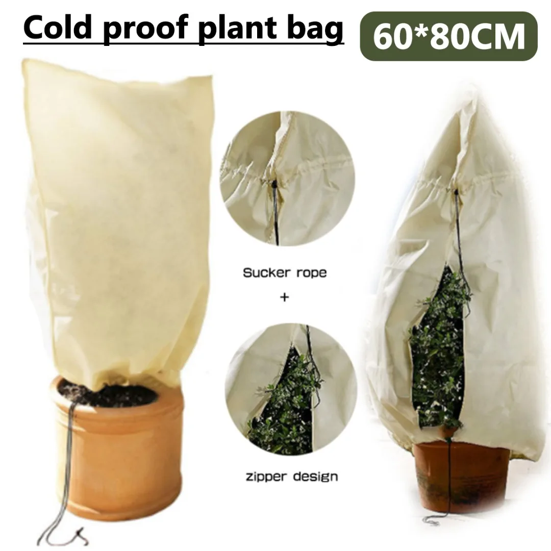 

Frost Protection Bag Non-woven Cloth Tree Shrub Warm Frost Container Winter Plant Cover Grow Bag Yard Garden Vegetables Protect