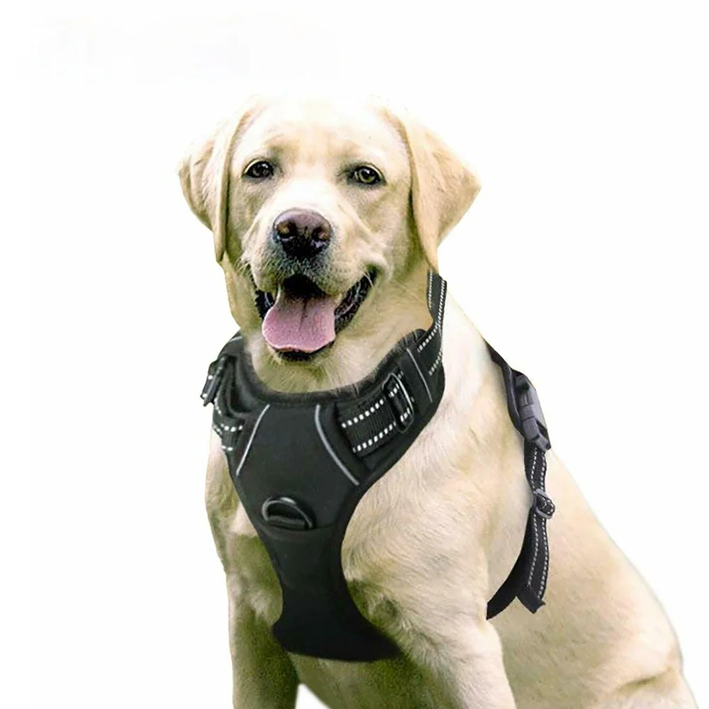 

Pet Dog Harness with Reflective Strip Adjustable Dog Harness Breathable Puppy Vest Pet Outdoor Walking Harness for Large Dogs