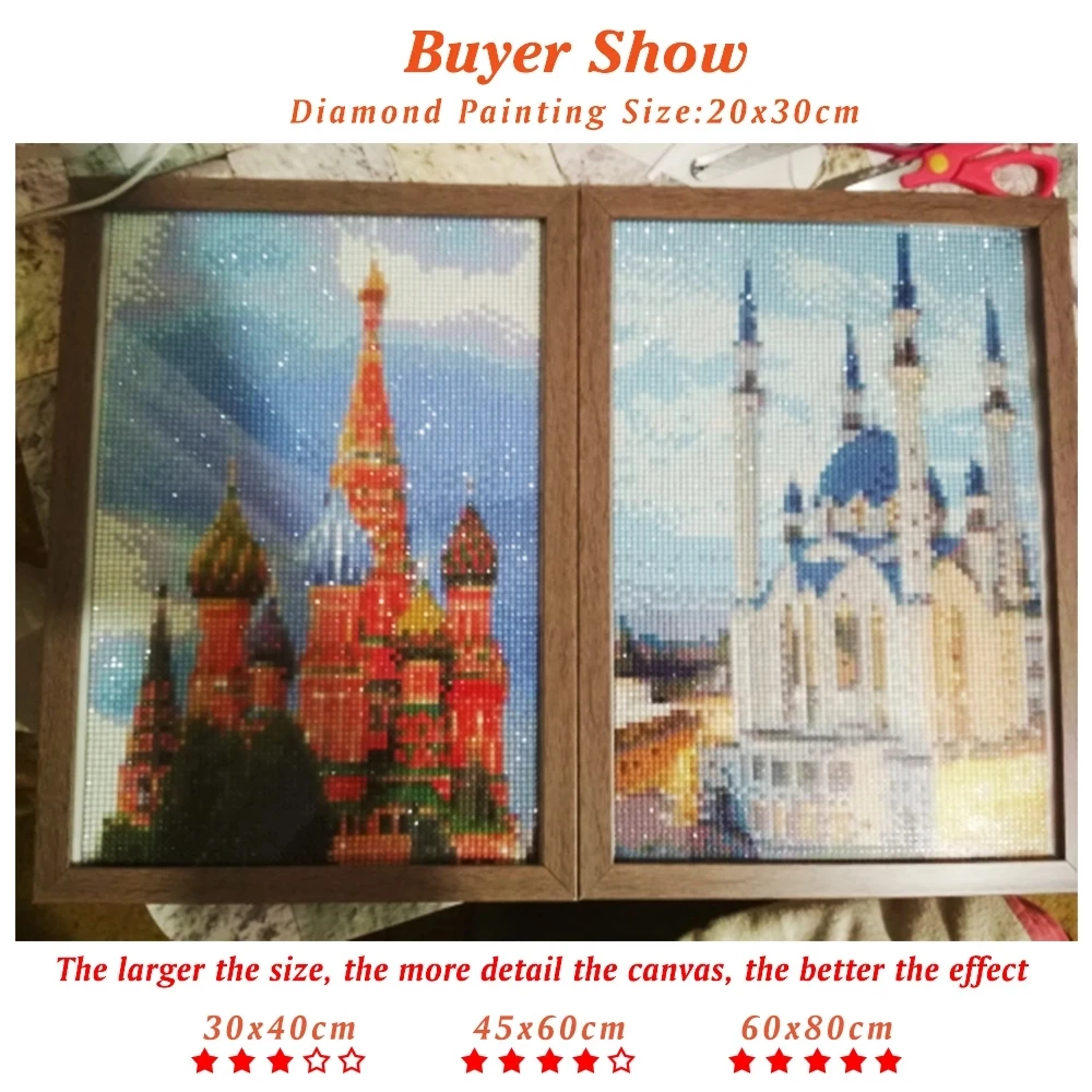 

5D Full Square Diamond Painting Scenery Diamond Embroidery Mosque Picture Of Rhinestones Diamond Mosaic Wall Decor