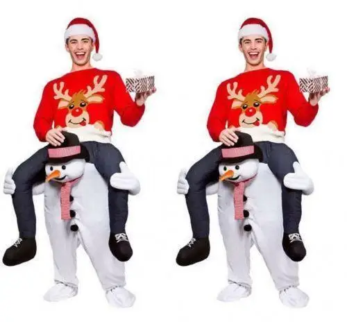 Snowman Carry Bavarian Beer Guy Ride On Me Октоберфест талисман маскарадный костюм реклама карнавал Хэллоуин Рождество Пасха - Цвет: Snowman