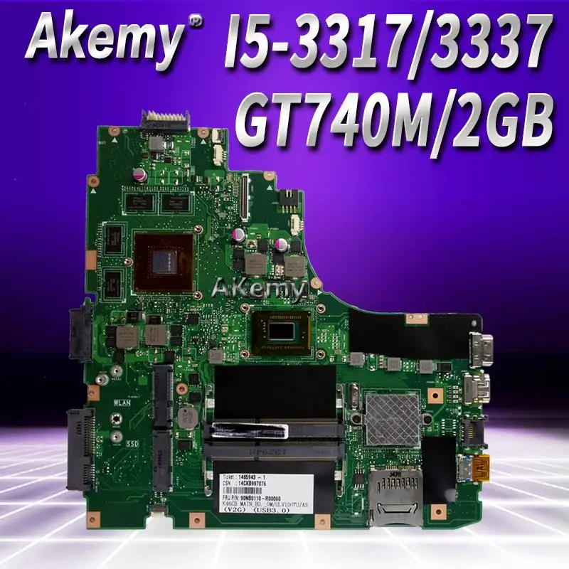 K46CB Материнская плата ноутбука I5-3317/3337 GT740M для ASUS A46C S46C E46C K46CB K46CM Тесты системная плата Материнская плата Тесты ОК