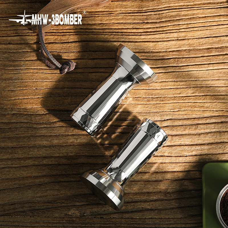 54MM Coffee Tamper Aluminum Handle Stainless Steel Flat Base Powder Hammer Adjustable Espresso Distribution Accessories - купить по