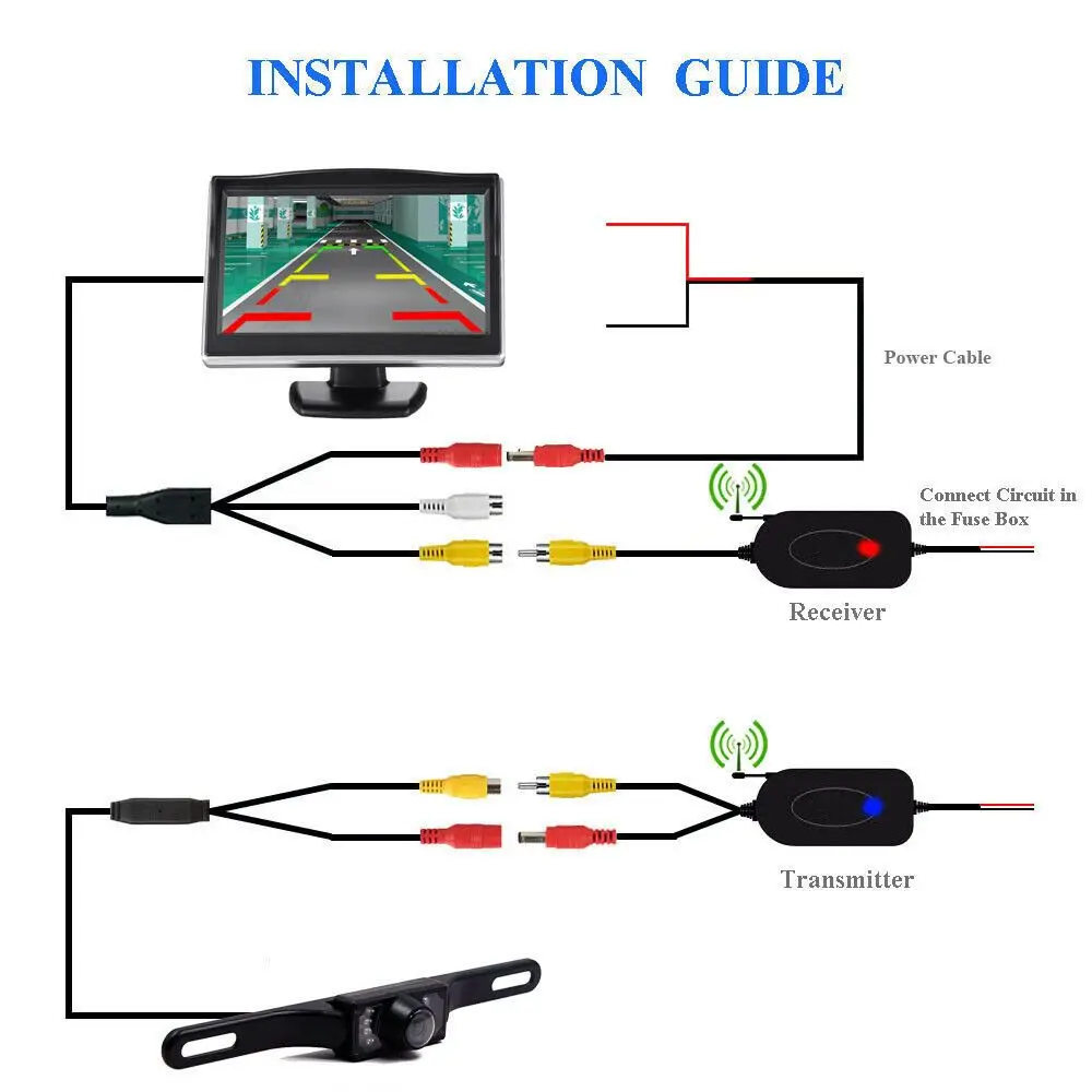 

LCD Monitor 800 x 480 5 inch HD ABS Universal Waterproof with LED Camera
