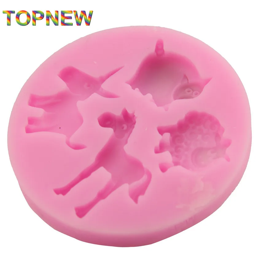 Силиконовая форма для поросят свиньи лошади Ослика помадки украшения тортов