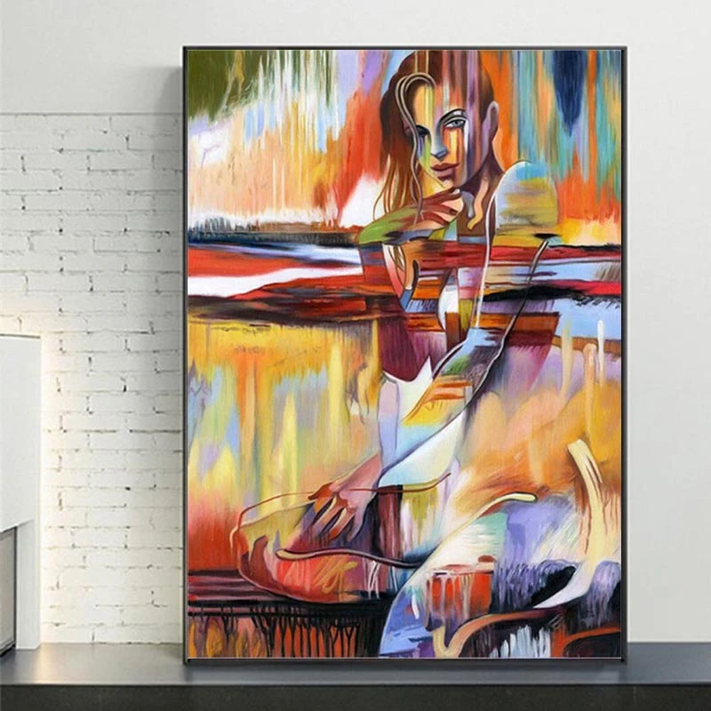 

Wall Art Canvas Print Figure Painting Abstract Picture For Living Room Home Decor No Frame