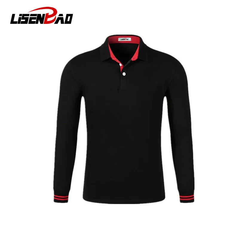 

LiSENBAO Brand Polo Men Fashion Collar shirts Logo Man Long Sleeve Casual Camisetas Masculinas Plus Size S-3XL Polos shirts 1890