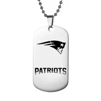 diy patriot new england army card pendant necklace stainless steel chain jewelry football fans lovers player gift outdoor sport