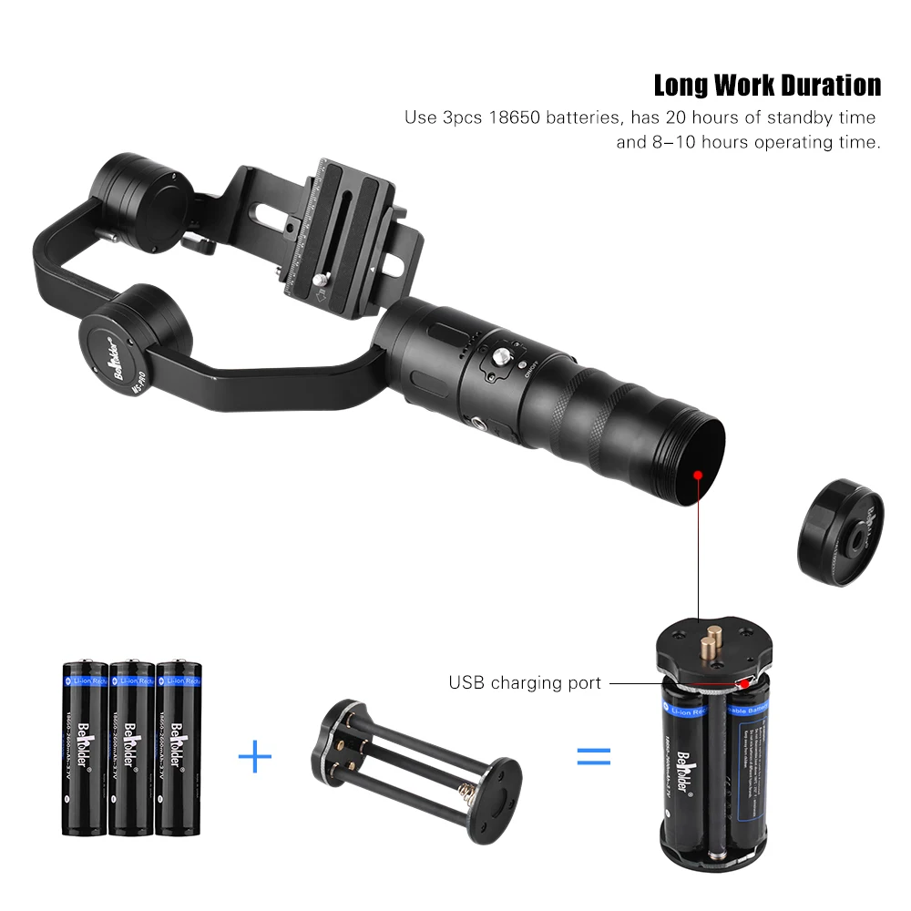 MS PRO 3 осевой ручной карданный Стабилизатор камеры Gyro 360 панорамная съемка для Canon