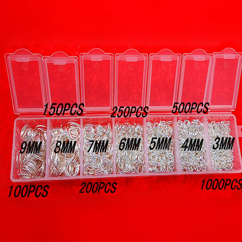 Набор открытых колец для бижутерии серебро/золото/сталь/черное покрытие серебро