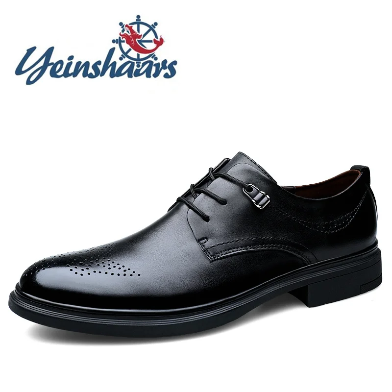 

Мужские туфли-оксфорды из натуральной кожи, Повседневная вечерняя Обувь, деловые наряды