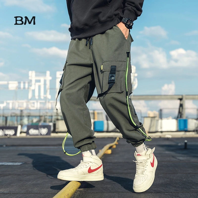 Уличная Джоггеры мужские kpop корейский стиль Модные techwear армейские брюки хип хоп