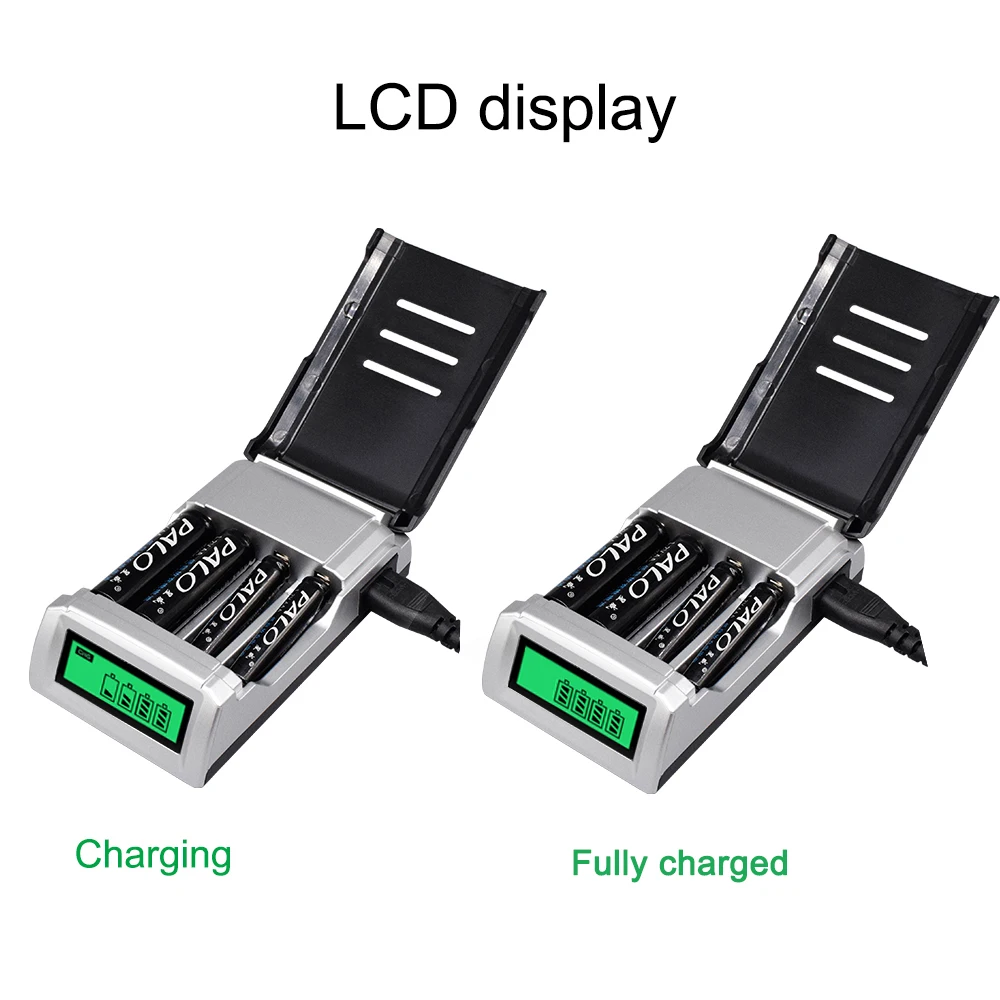 Умное зарядное устройство PALO с ЖК-дисплеем зарядка для аккумуляторных батарей AA