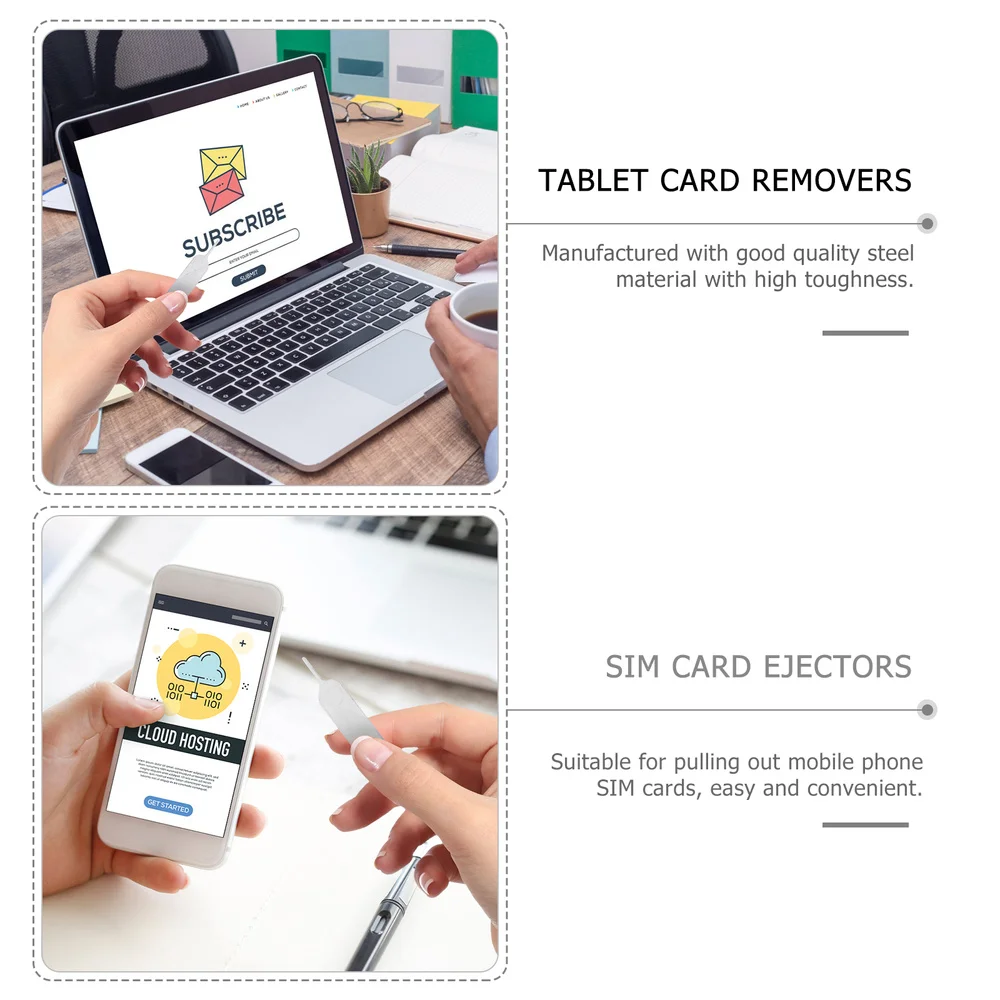 

100 Pcs SIM Removers Eject Cellphone Ejector (Silver)