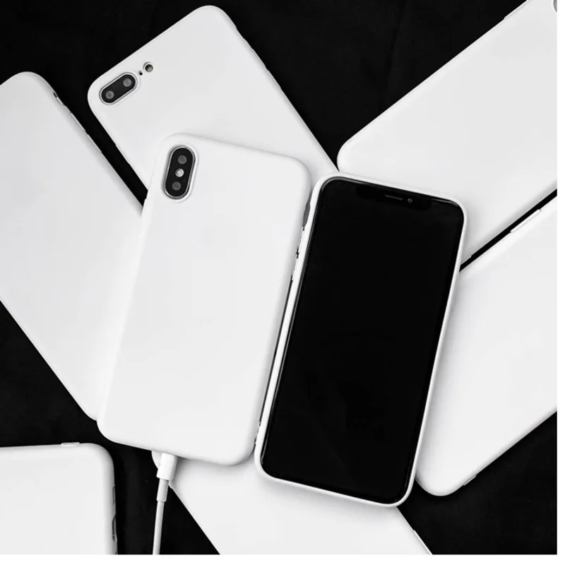 

IPhone silicone cover, soft shell solid color, matte white, suitable for XS max, XR, x, 8, 7, 6S, 6 plus, Se 2020, 12, 11 Pro