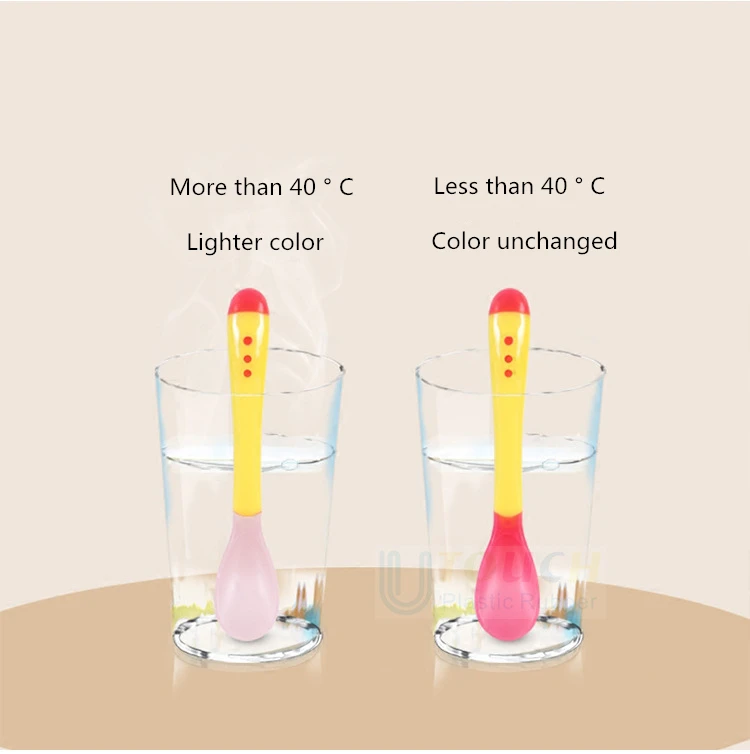 Ложка для кормления детей чувствительная к температурам цветная новорожденных
