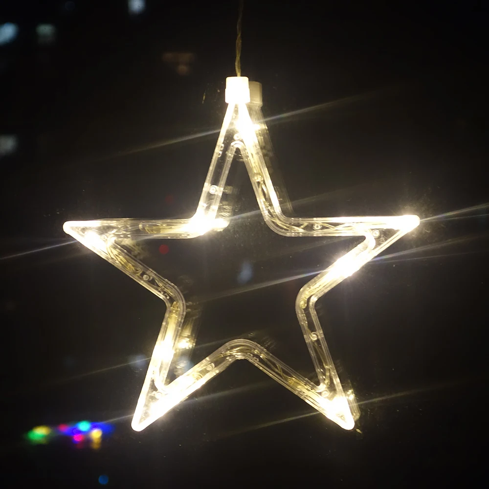 Star Рождественский оконный декоративный светильник, подвесной светодиодный светильник с присоской, Рождественское украшение для дома, праздничные вечерние гирлянды, светильник s D30 - Испускаемый цвет: Star