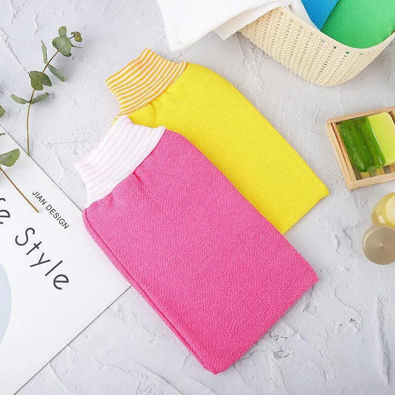 Двухстороннее отшелушивающее полотенце скребок для спины мягкое банное из люфы