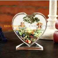 5pcs jb 13 heart shaped blank crystal photo frame for sublimation customized picture