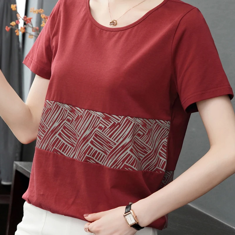 

BOBOKATEER Women Clothes Short Sleeve Femme T-shirts Cotton T Shirt Mujer Camisetas O-Neck Graphic T Shirts Elegant Ladies Tops