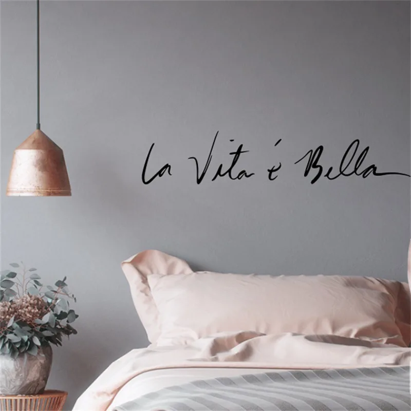 Итальянский &quotLa Vita &amp Bella&quot Life Is So Beautiful текстовые узоры настенные Стикеры