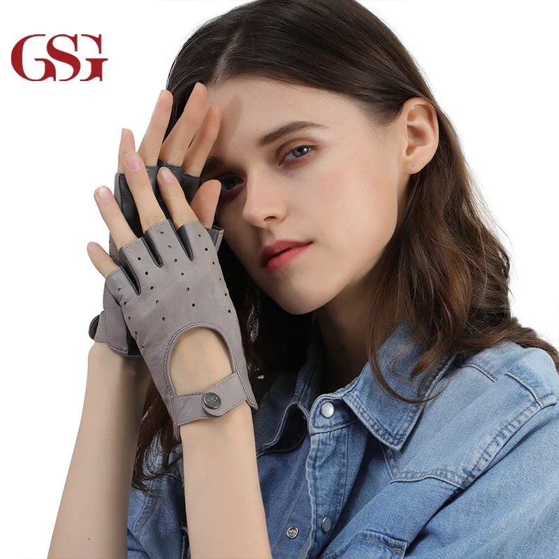 Женские плетеные перчатки из овечьей кожи без пальцев | Аксессуары для одежды