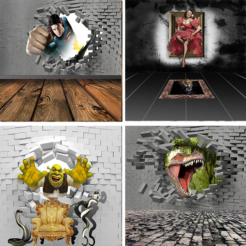 Nitree динозавр сломанная стена супер герой 3D печать фото студия реквизит Фон