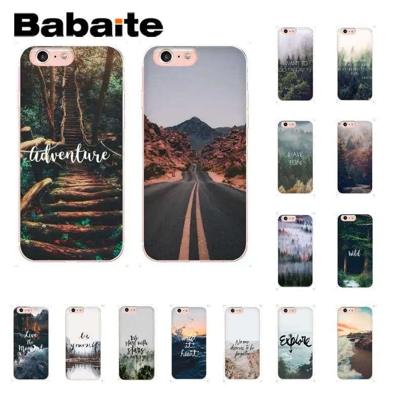 

Babaite Travel Nature TPU Soft Silicone Phone Case For iPhone 8 7 6 6S Plus X XS MAX 5 5S SE XR 11 11PRO Pro max Mobile Cover