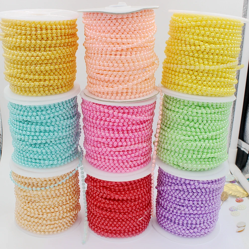 Полукруглые бусины с имитацией жемчуга 5 метров 4 мм 8 цветов|half round|imitation pearl beadsfor diy