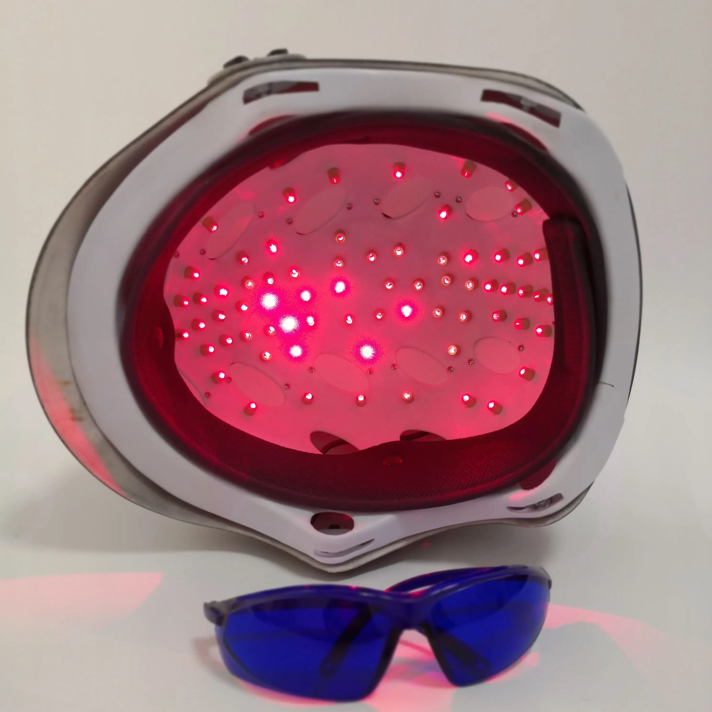 

110v-240v 68 soft lasers scalp exerciser cap helmet+glasses lllt therapy hair growth