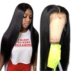 Сапфир прямой парик 13*4 фронта шнурка бразильские человеческие волосы парики prepucked Remy парик шнурка 4x4 закрытие шнурка парик для черных женщин