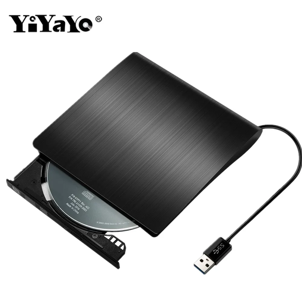 YiYaYo USB 3 0 внешний привод DVD ROM CD RW горелки портативный ридер тонкий для ноутбука