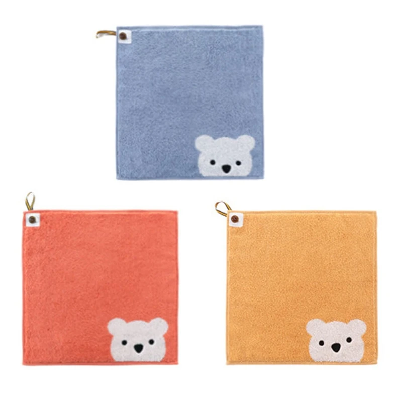 

Children Towels Baby Face Towel Hangable Hand Towel Kids Soft Cotton Towels 40JC