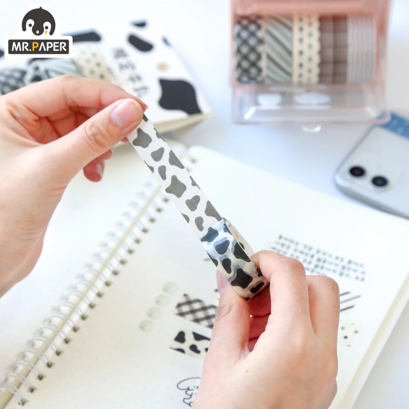 

4 Roll/box 4 Designs Cute Animals Washi Tape Suits Scrapbook Hand Account DIY Decor Material Bullet Journaling Masking Tapes