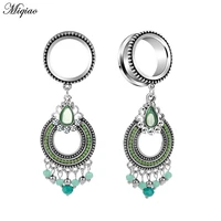 miqiao 1 piece stainless steel tassel pendant metal ear expansion ear pinion piercing jewelry ear plugs and tunnels
