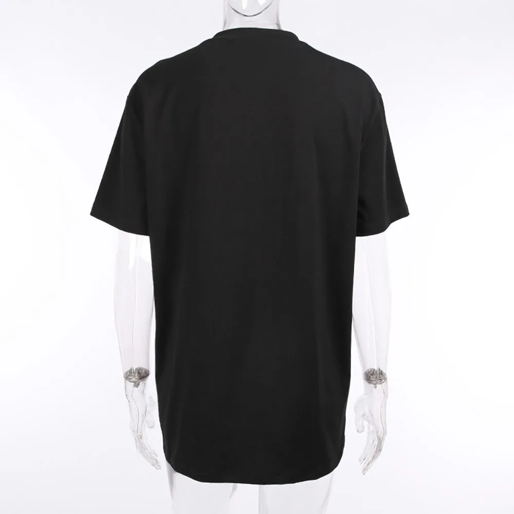 

2021 Summer New Europe America Women's Fashion High Street Printing Summer T-Shirt Casual Hipster Designer Round Neck