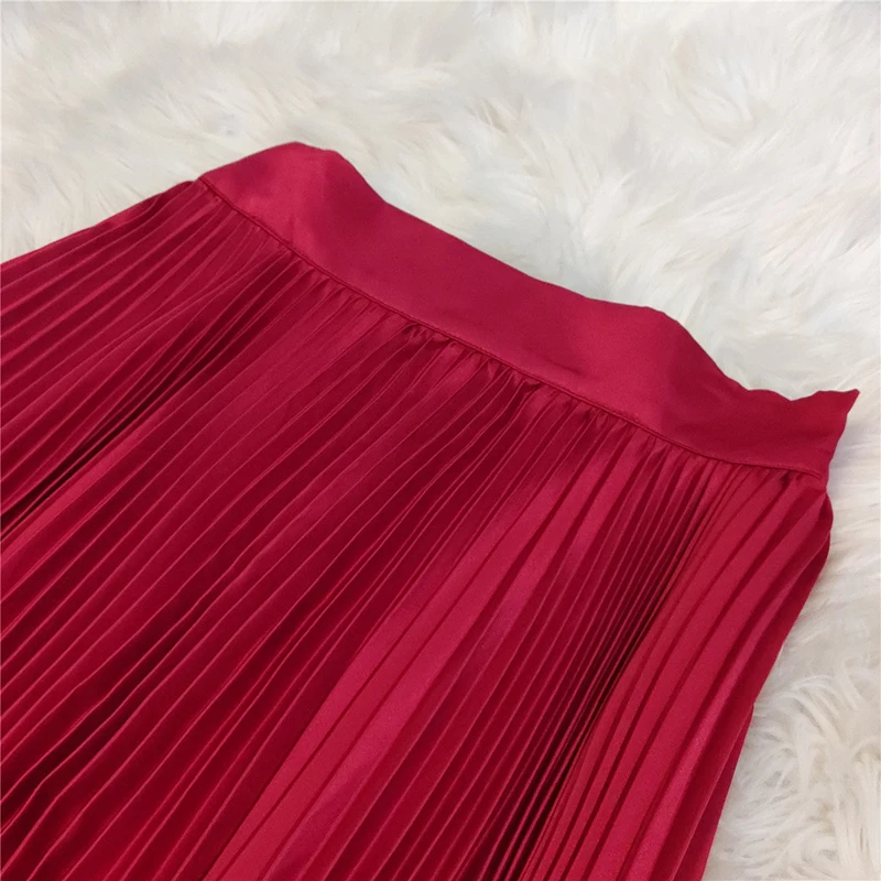 

Solid Color Plus Size Long Pleated Skirt 2021 Muslim High Waist Maxi Skirt Autumn Jupe Plissee Femme Skirts For Women Clothing