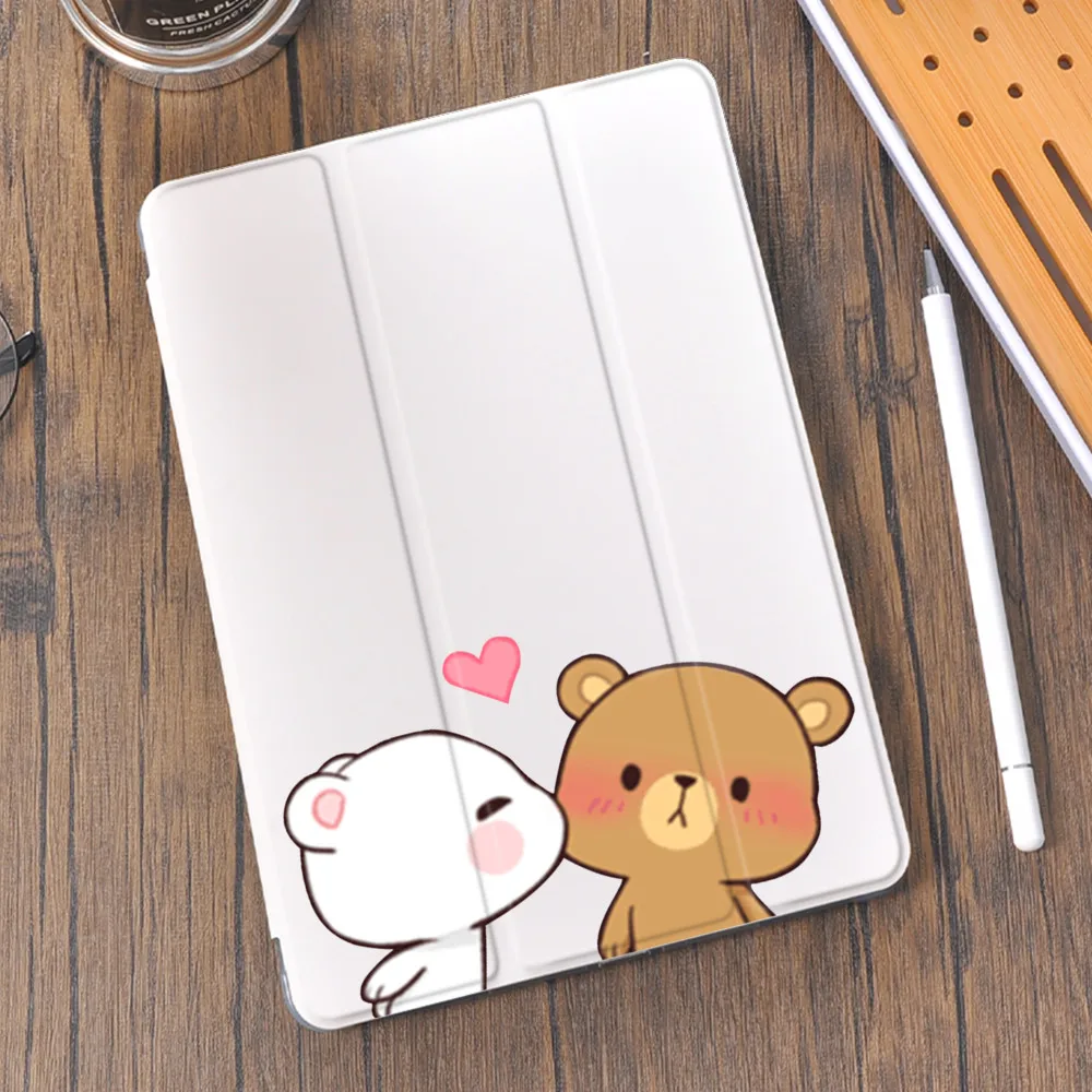 

Пара медведей для Air 4 iPad Чехол симпатичный держатель карандаш 10,2 8th 2020 7th 12,9 Pro 11 2018 Mini 5 чехол силиконовый для 10,5 Air 1 2 3
