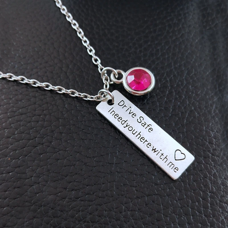 Ожерелье для пар с гравировкой ожерелье камнями по месяцу рождения подарок мужа