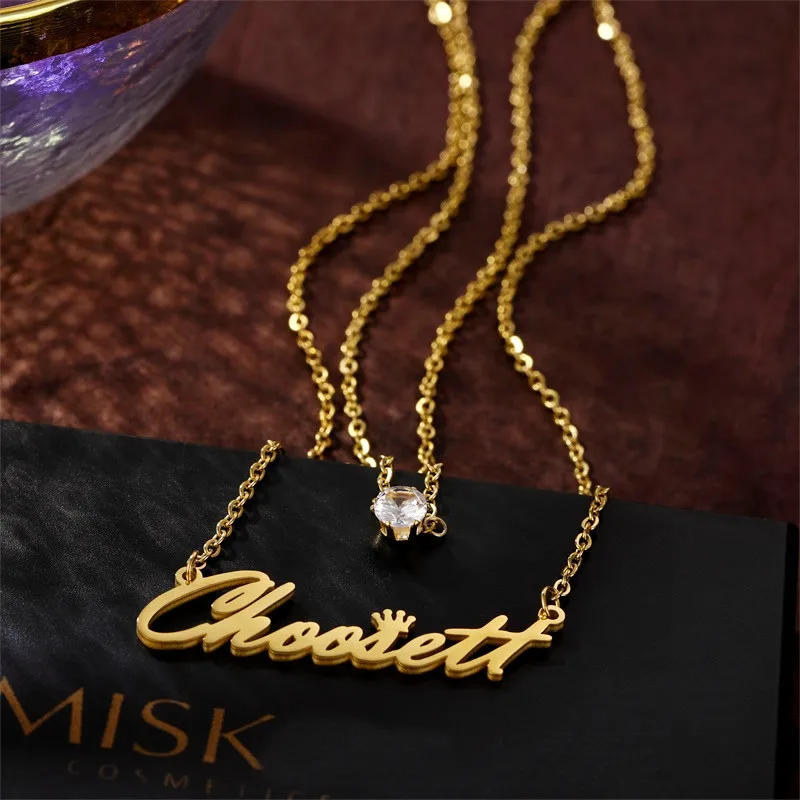 Персонализированные пользовательские имя кулон ожерелье для женщин из