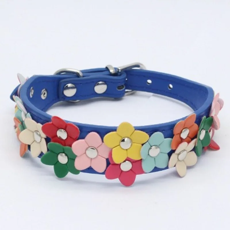 pet products dog collar fashion colorful leather PU traction |