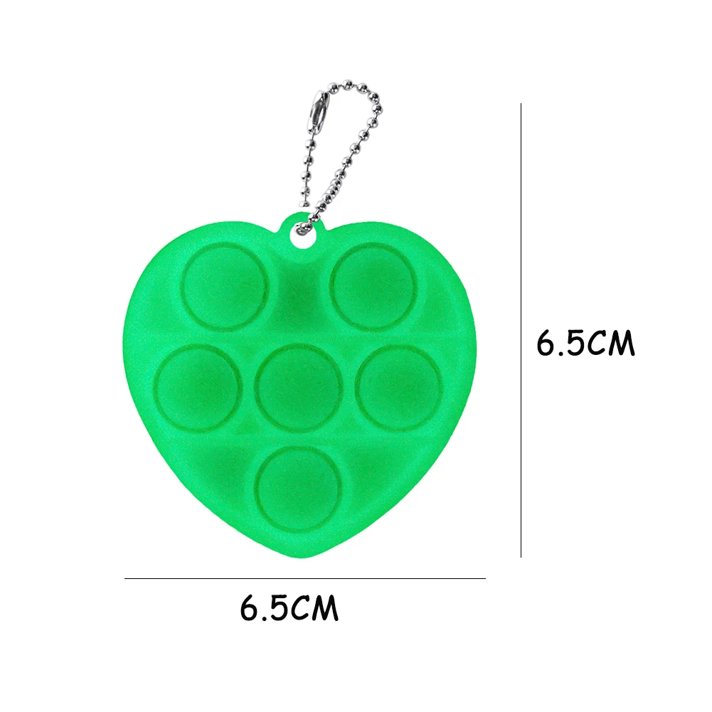 

Silicone Push Bubble Sensory Rescue Keychain Night Glowing Gadget Toy Autism Relief Toy Glue Keychain Decompression Toy