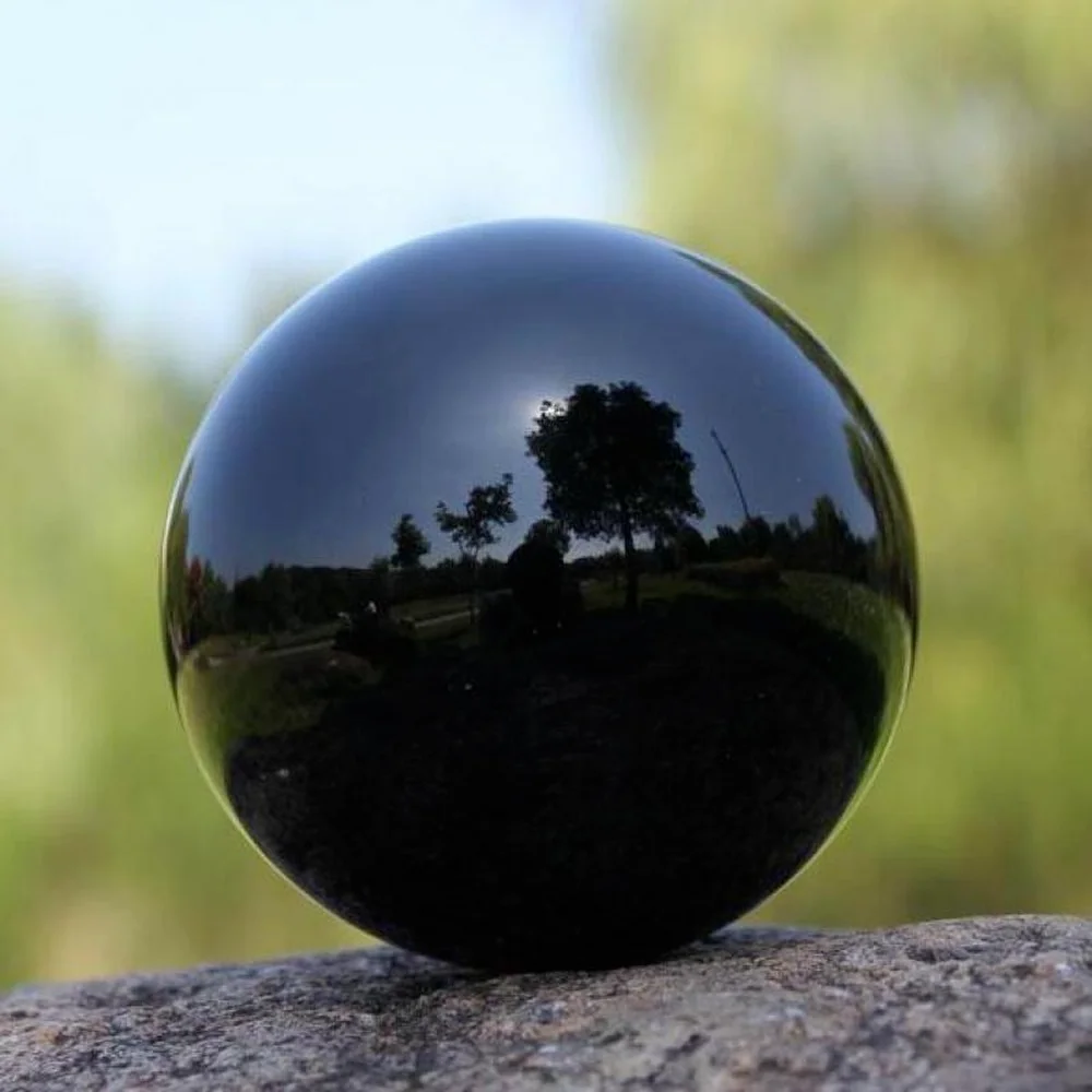 1000g/500g/250g Asian Rare Natural Black Obsidian Sphere Large Crystal Ball Healing Stone | Дом и сад