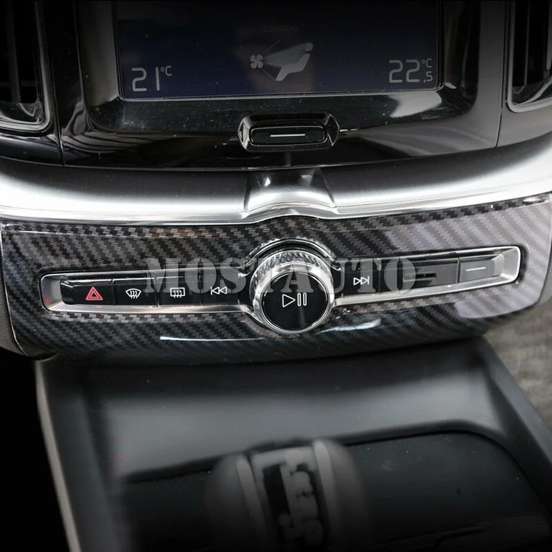 

ABS Carbon Fiber Interior Air Condition Adjustment Frame Trim For Volvo Second generation 2018-2021 1pcs Car Decor Car Trim